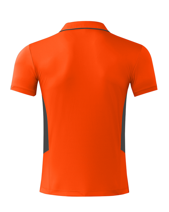 TASMAN MENS POLOS - NEON ORANGE/SLATE