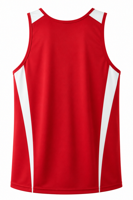 EUREKA MENS SINGLETS - RED/WHITE
