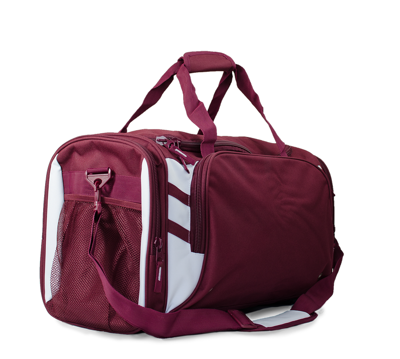 TASMAN SPORTSBAG - MAROON/WHITE