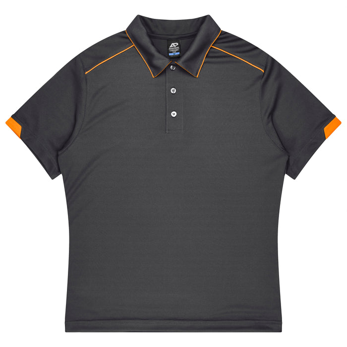 CURRUMBIN KIDS POLOS - SLATE/HI VIZ ORANGE