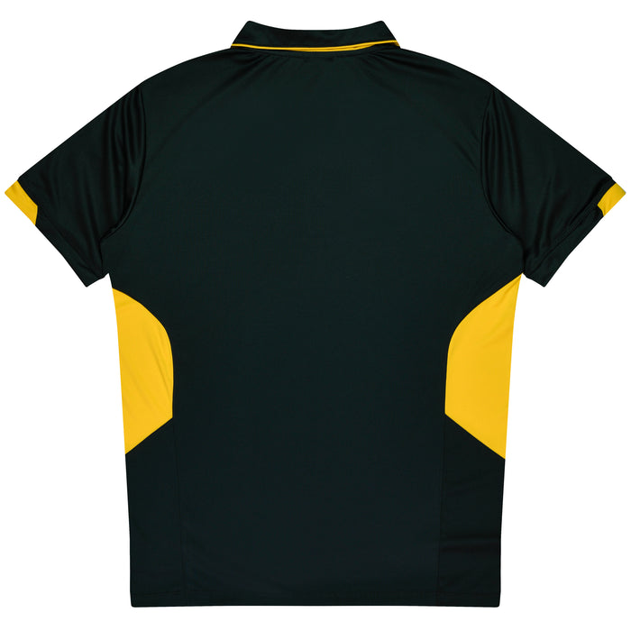 TASMAN MENS POLOS - BLACK/GOLD