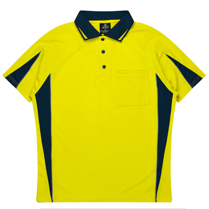 EUREKA MENS POLOS - YELLOW/NAVY