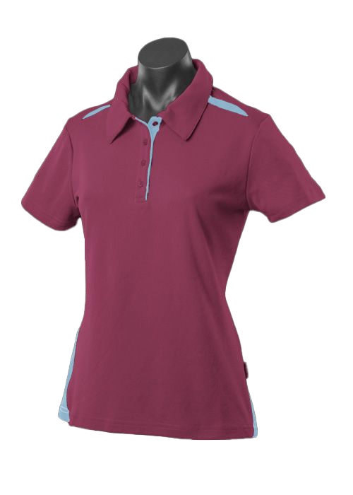 PATERSON LADY POLOS - MAROON/SKY