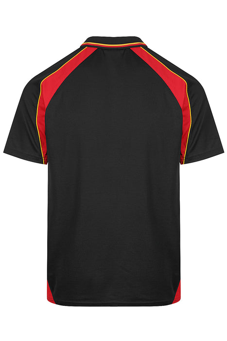 PANORAMA MENS POLOS - BLACK/RED/GOLD