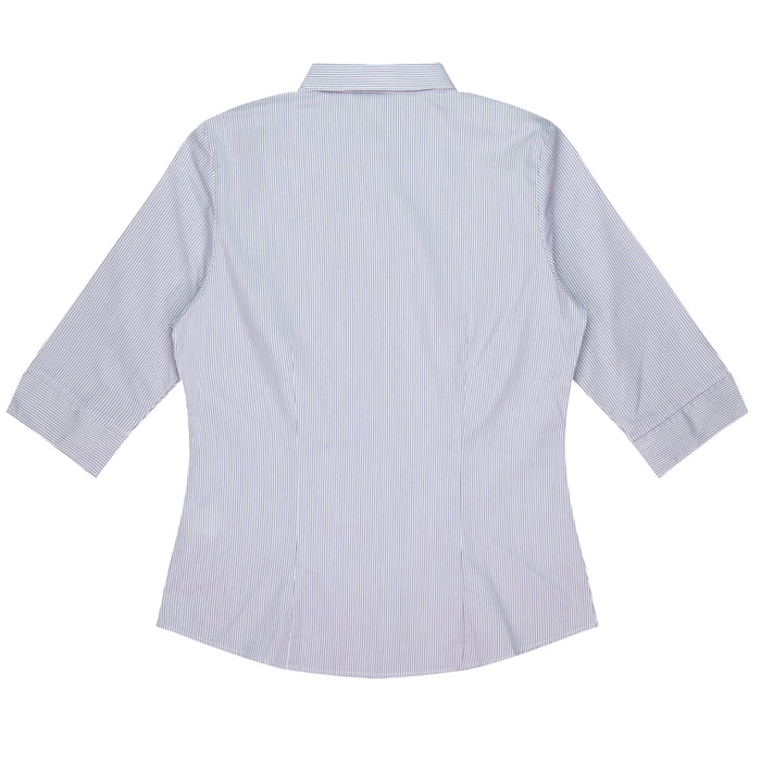 HENLEY LADY SHIRT 3/4 SLEEVE - WHITE/PURPLE