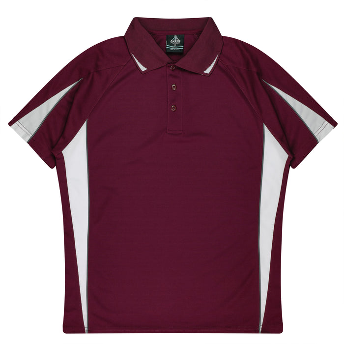 EUREKA MENS POLOS - MAROON/WHITE