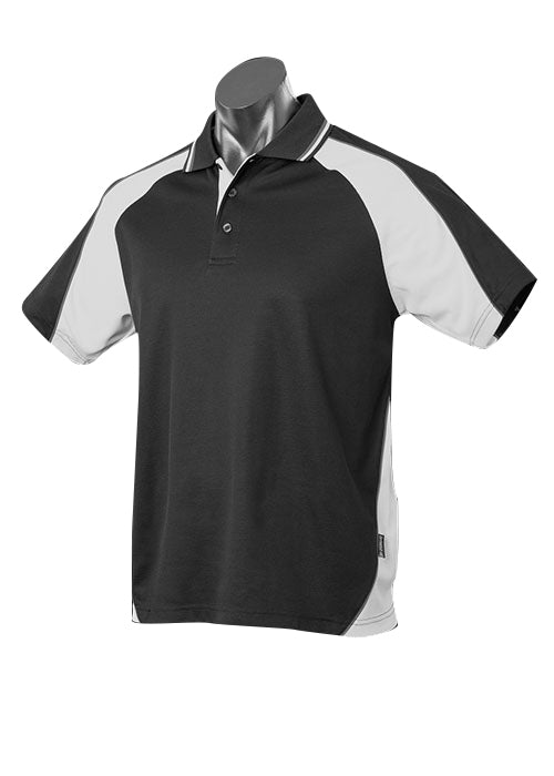 PANORAMA MENS POLOS - BLACK/WHITE