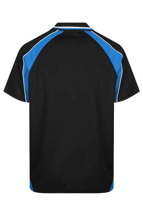 PANORAMA MENS POLOS - BLACK/ROYAL/WHITE