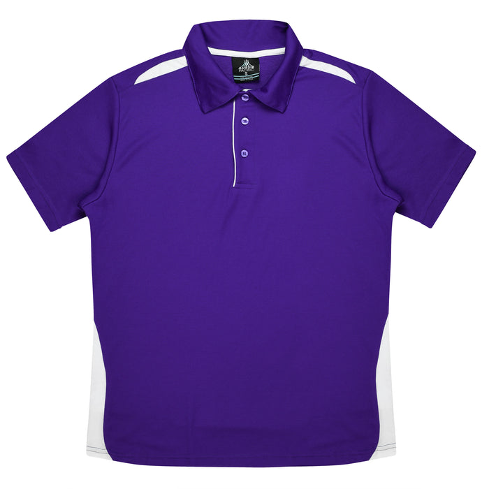 PATERSON MENS POLOS - PURPLE/WHITE