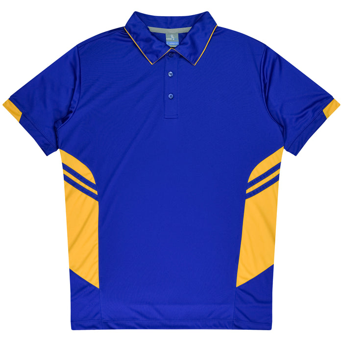 TASMAN KIDS POLOS - ROYAL/GOLD