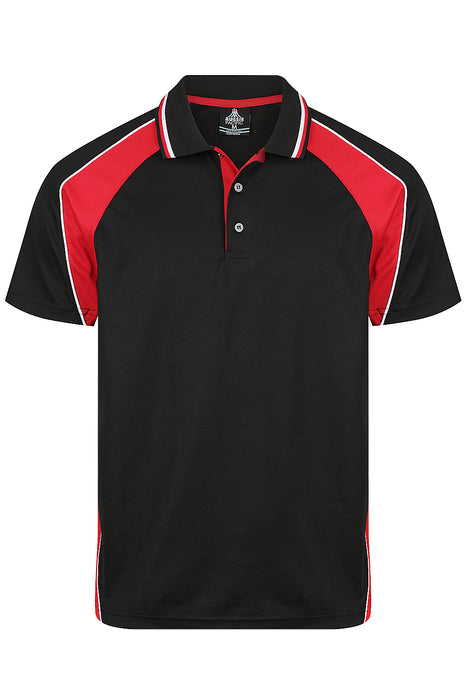 PANORAMA MENS POLOS - BLACK/RED/WHITE