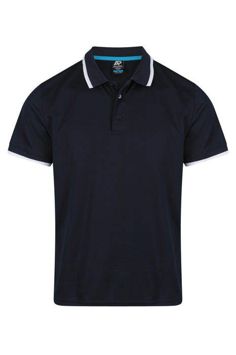 PORTSEA MENS POLOS - NAVY/WHITE