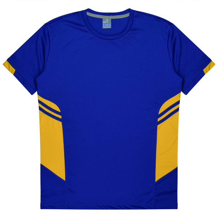 TASMAN MENS TEES - ROYAL/GOLD