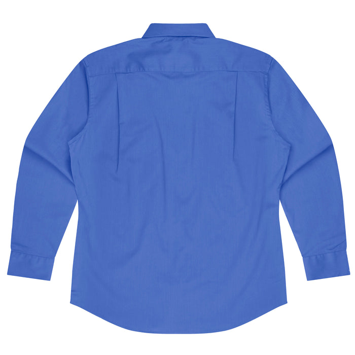 MOSMAN MENS SHIRT LONG SLEEVE - MID BLUE