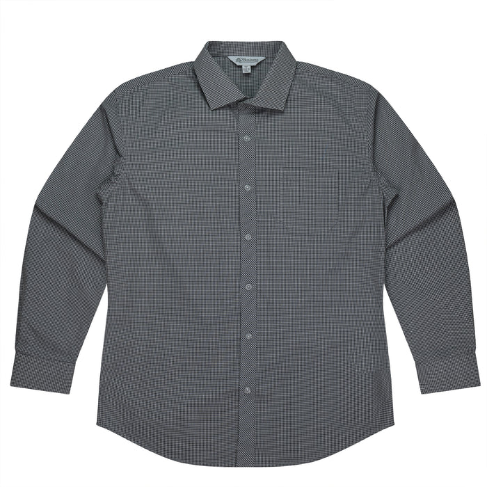 TOORAK MENS SHIRT LONG SLEEVE - BLACK/WHITE