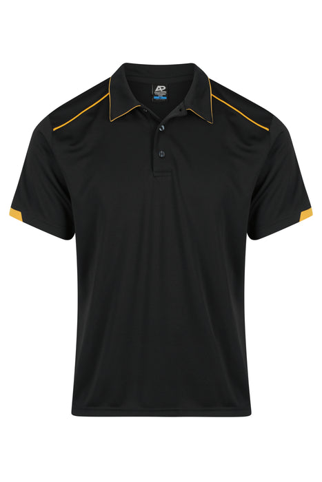 CURRUMBIN MENS POLOS - BLACK/GOLD