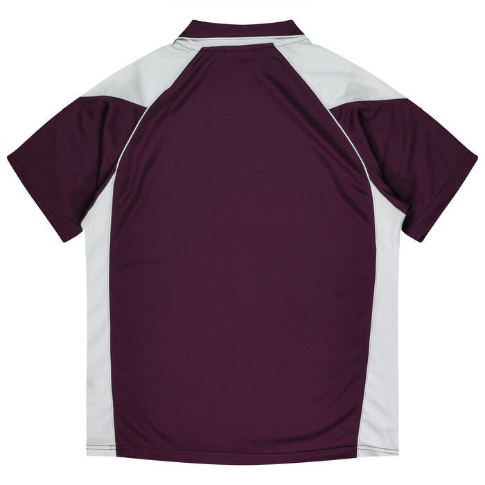 PREMIER KIDS POLOS - BURGUNDY/WHITE