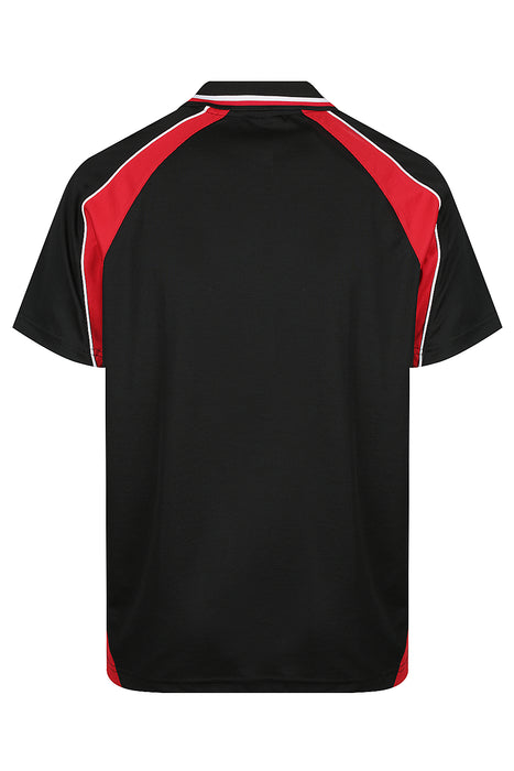 PANORAMA MENS POLOS - BLACK/RED/WHITE