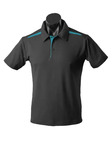 PATERSON KIDS POLOS - BLACK/TEAL