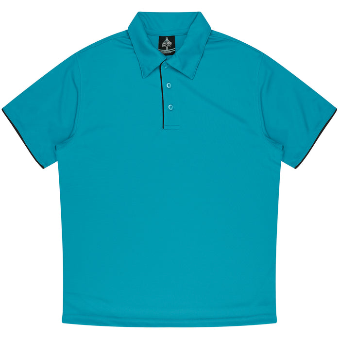 YARRA MENS POLOS - TEAL/BLACK