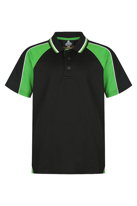 PANORAMA KIDS POLOS - BLACK/GREEN/WHITE