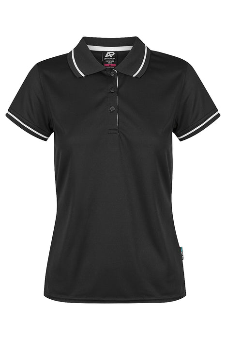 COTTESLOE LADY POLOS - BLACK/WHITE