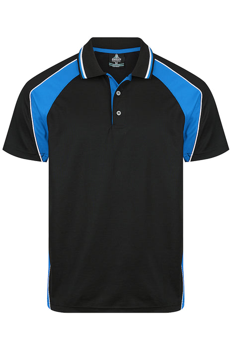 PANORAMA MENS POLOS - BLACK/ROYAL/WHITE