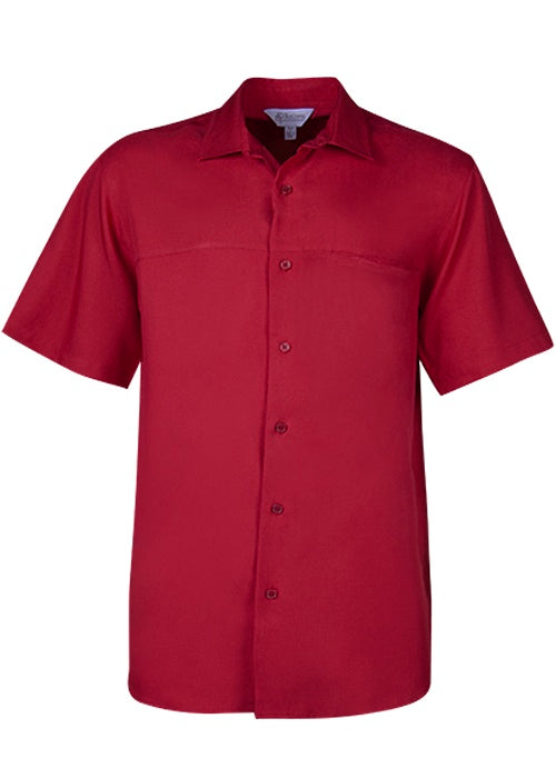 SPRINGFIELD MENS SHIRT SHORT SLEEVE - CORNELL RED