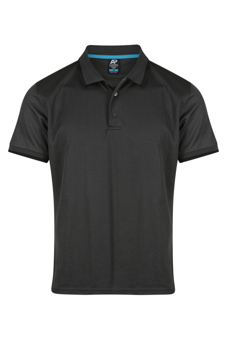 PORTSEA MENS POLOS - SLATE/BLACK