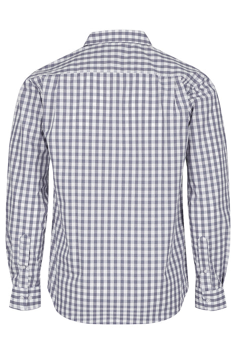 DEVONPORT MENS SHIRT LONG SLEEVE - CHARCOAL/SILVER