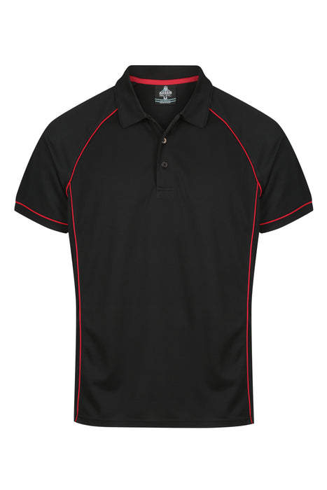 ENDEAVOUR MENS POLOS - BLACK/RED