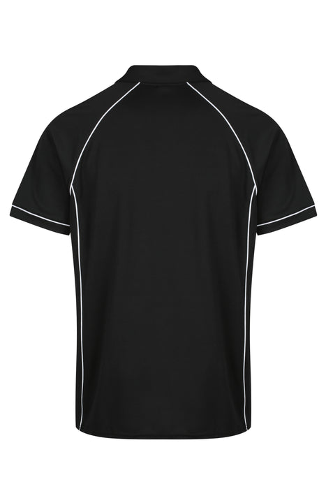 ENDEAVOUR MENS POLOS - BLACK/WHITE