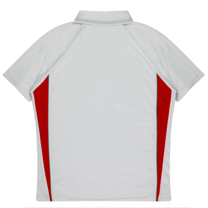 EUREKA MENS POLOS - WHITE/RED